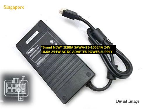 *Brand NEW* ZEBRA SAWA-93-10524A 24V 10.6A 254W AC DC ADAPTER POWER SUPPLY